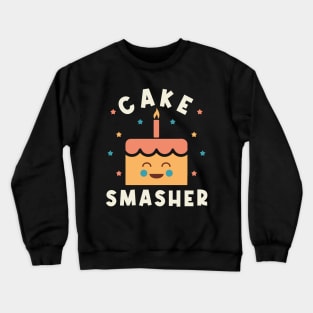 1st Birthday Cake Smasher Cake Smash Boy Girl Baby Crewneck Sweatshirt